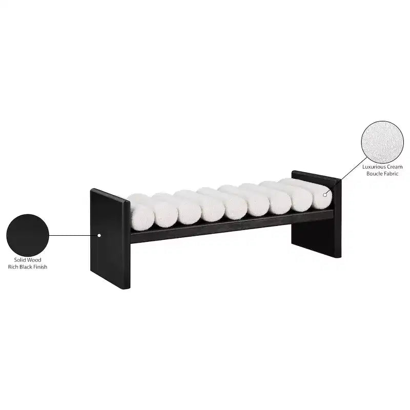 Waverly Boucle Fabric Bench