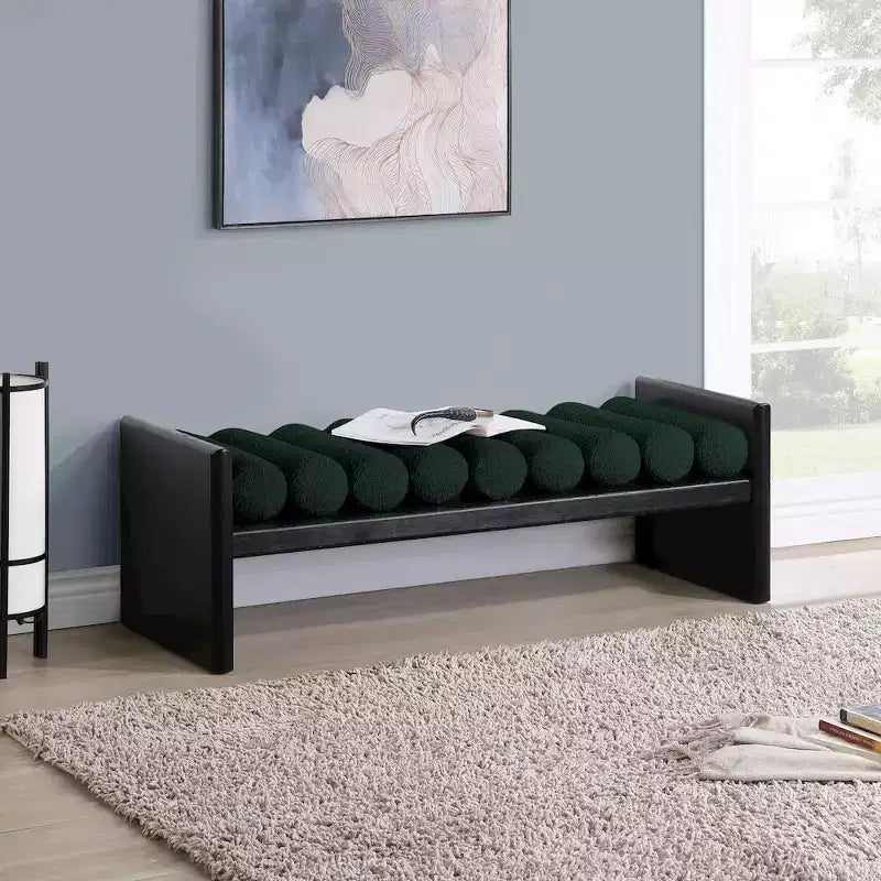 Waverly Boucle Fabric Bench