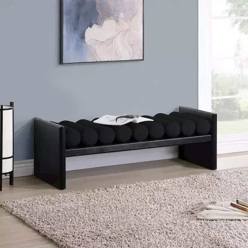 Waverly Boucle Fabric Bench