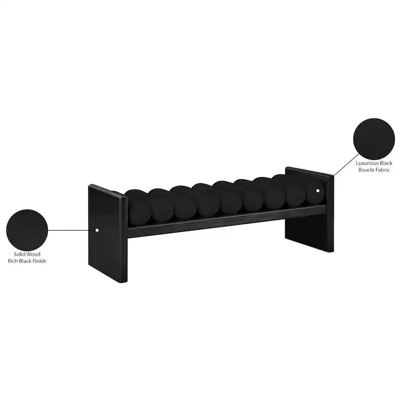 Waverly Boucle Fabric Bench