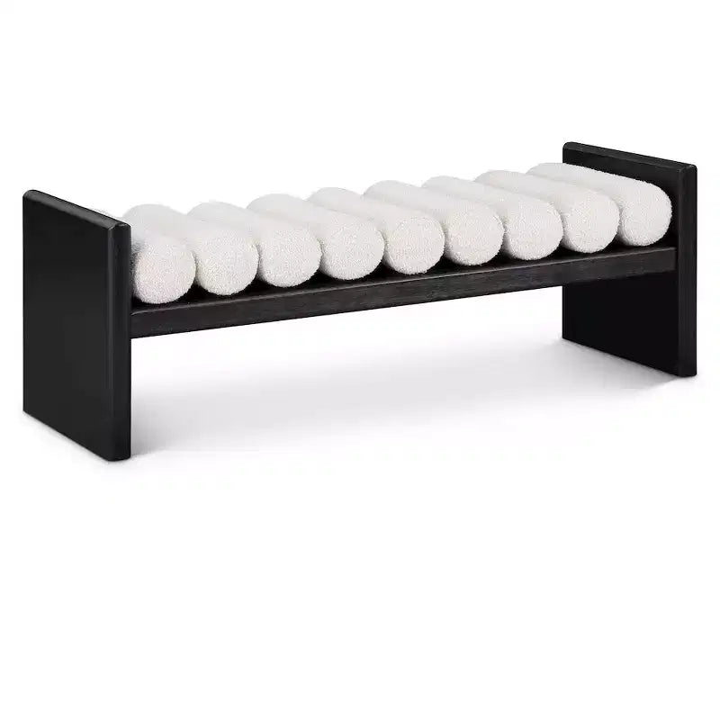 Waverly Boucle Fabric Bench