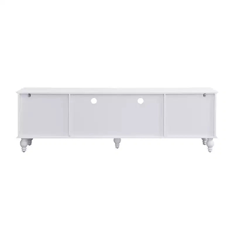 70.9-inch Modern TV Stand, suitable for TVs under 80 inches. This entertainment center features open shelving and two drawers, forliving room