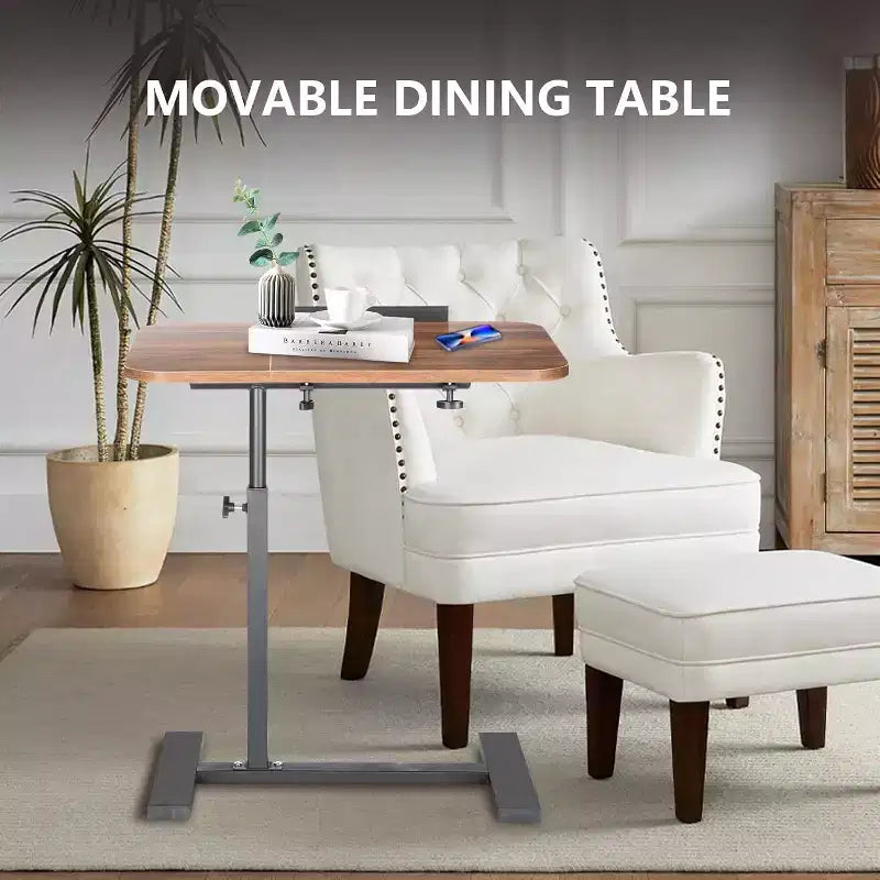 Overbed Table with Wheels Split Top Tilting Laptop Desk Cart with Tray for Hospital & Home Use, Height Adjustable Design