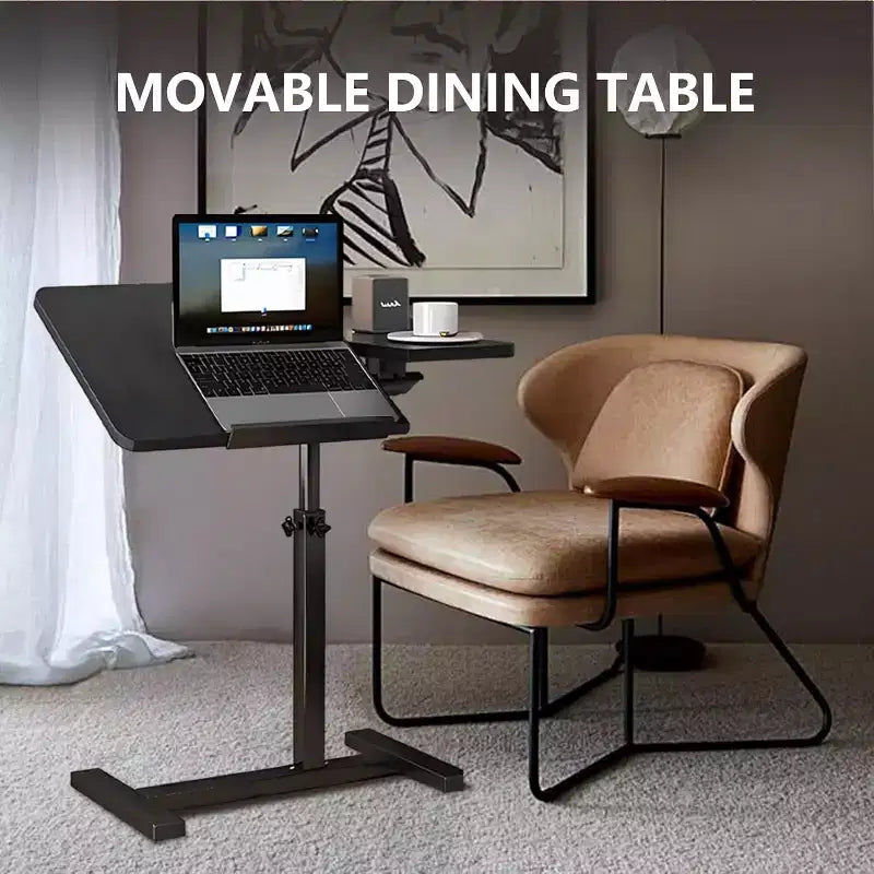 Overbed Table with Wheels Split Top Tilting Laptop Desk Cart with Tray for Hospital & Home Use, Height Adjustable Design