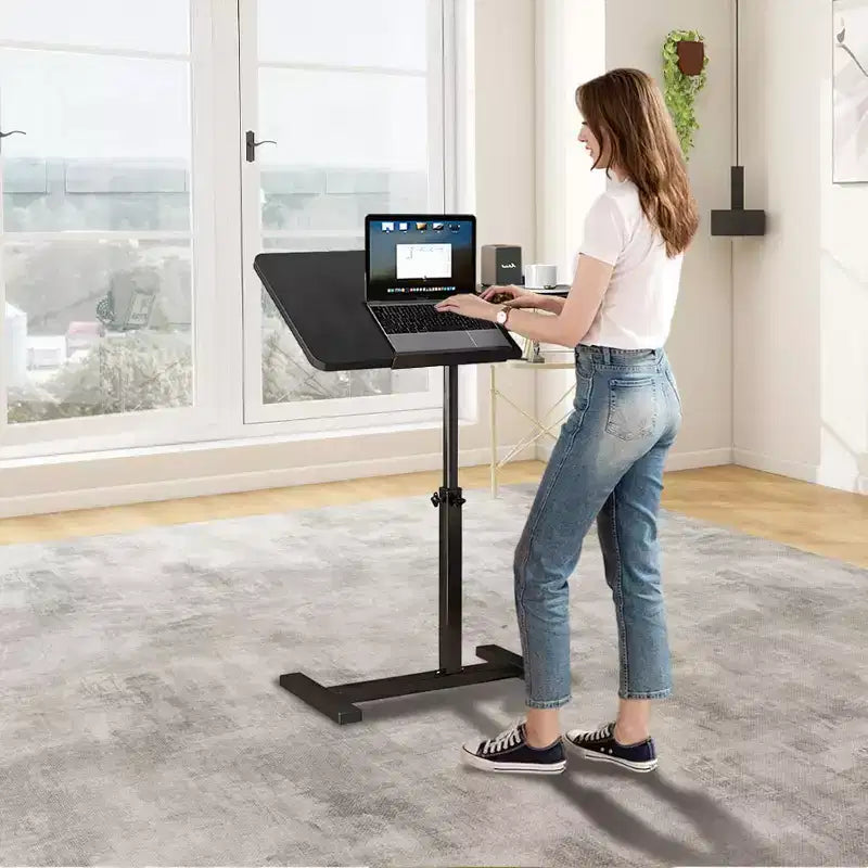 Overbed Table with Wheels  Split Top Tilting Laptop Desk Cart with Tray for Hospital & Home Use, Height Adjustable Design
