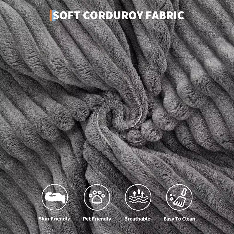2 in 1 Convertible Sofa Bed, comfortable Folding Corduroy Sofa Bed with Deep Seat and Wide Armrests, Boneless Sofa, for Living Room, Apartments