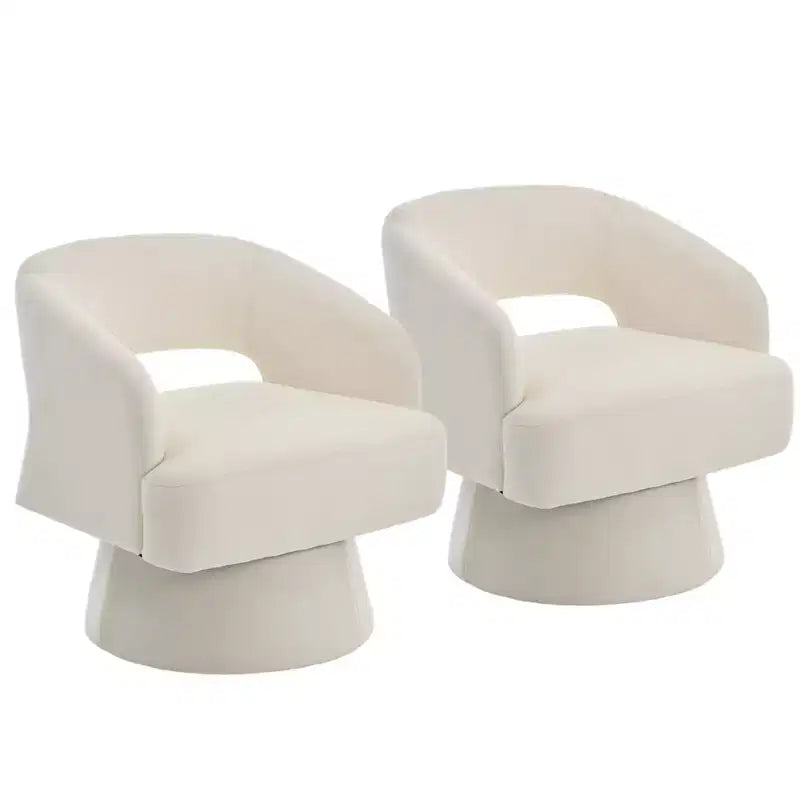 Swivel Barrel Chair - Upholstered Modern Armchair with Striped Backrest & Plush Padding, Round Lounge Chair for Living Room, Bedroom(1 Pcs)