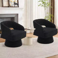 Swivel Barrel Chair - Upholstered Modern Armchair with Striped Backrest & Plush Padding, Round Lounge Chair for Living Room, Bedroom(1 Pcs)