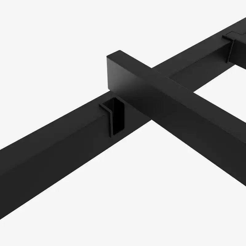 Platform Bed Frame, Metal with Unique First Design Headboard, Under Bed Storage, No Box Spring Required, Easy Assembly Noise Free