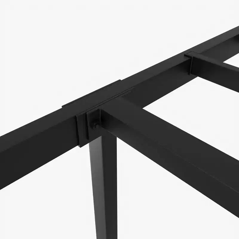 Platform Bed Frame, Metal with Unique First Design Headboard, Under Bed Storage, No Box Spring Required, Easy Assembly Noise Free