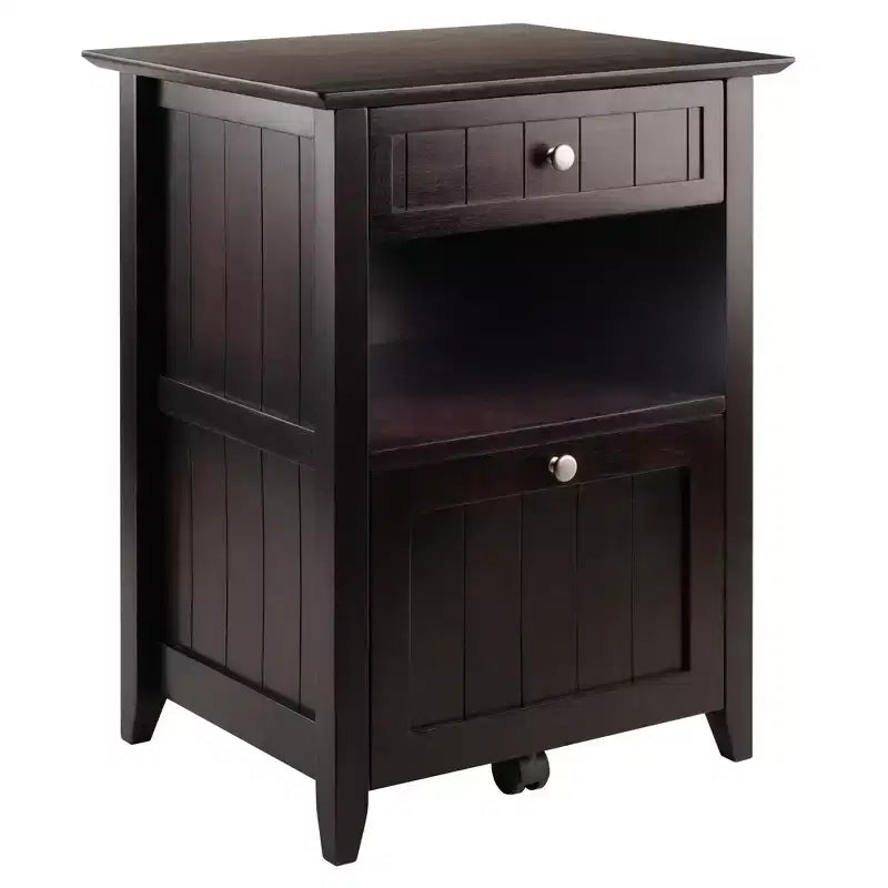 Burke File Cabinet Coffee Finish - Winsome: Solid Wood, Composite, 2 Drawers, Legal/Letter Size, Caster Base
