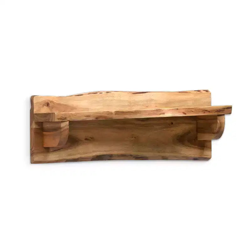 Alpine Live Edge Wood Mantel Shelf Natural Brown - Alaterre Furniture