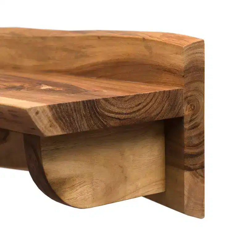 Alpine Live Edge Wood Mantel Shelf Natural Brown